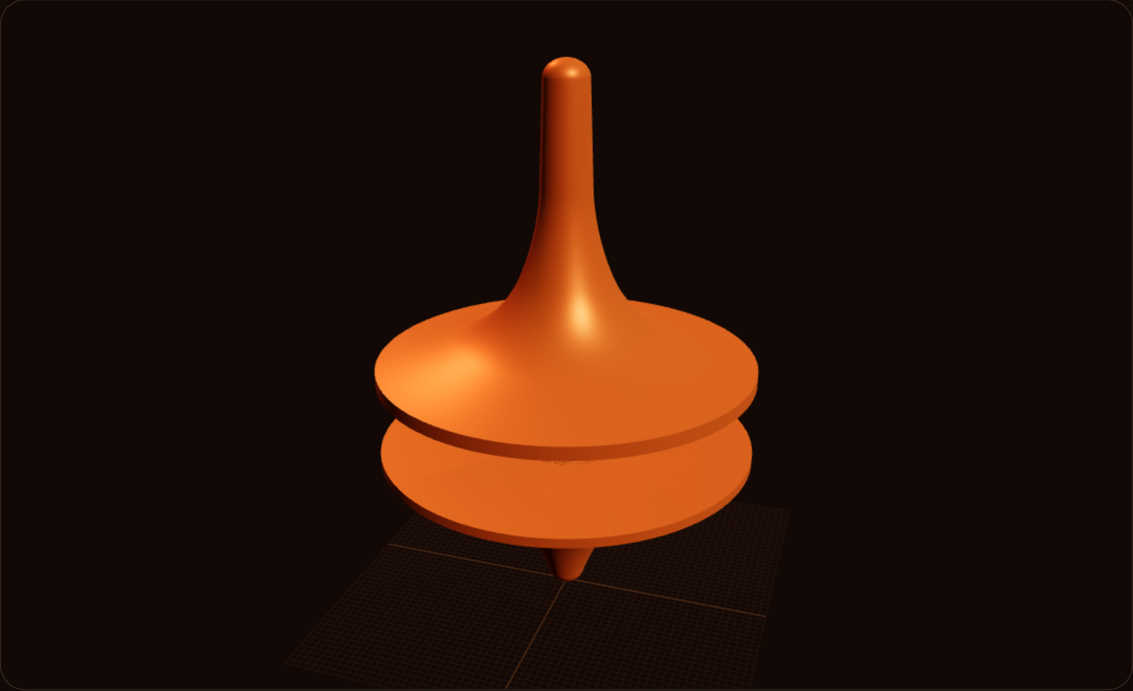 Spinning top tool preview: a copper totem-style spinning top